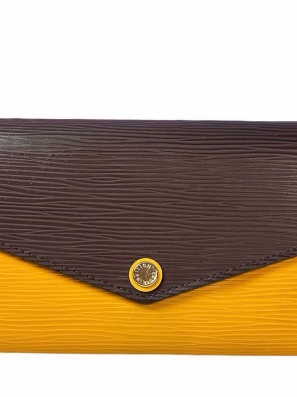 Louis Vuitton Yellow Purple Epi Leather Sara Silver Snap Wallet